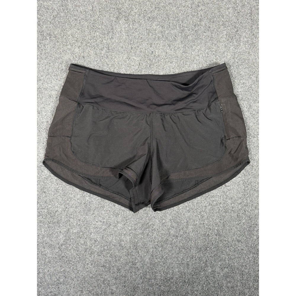 Lululemon Mind Over Miles Shorts Womens 8 Black Lined Zip Pocket‎ Stretch W7ADKS